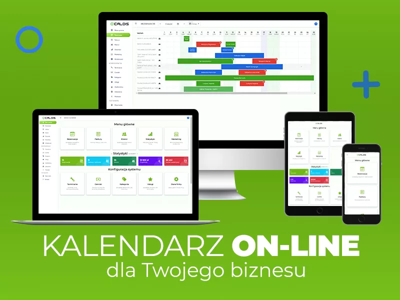 Grafik rezerwacji pokoi – widok z systemu CALDIS