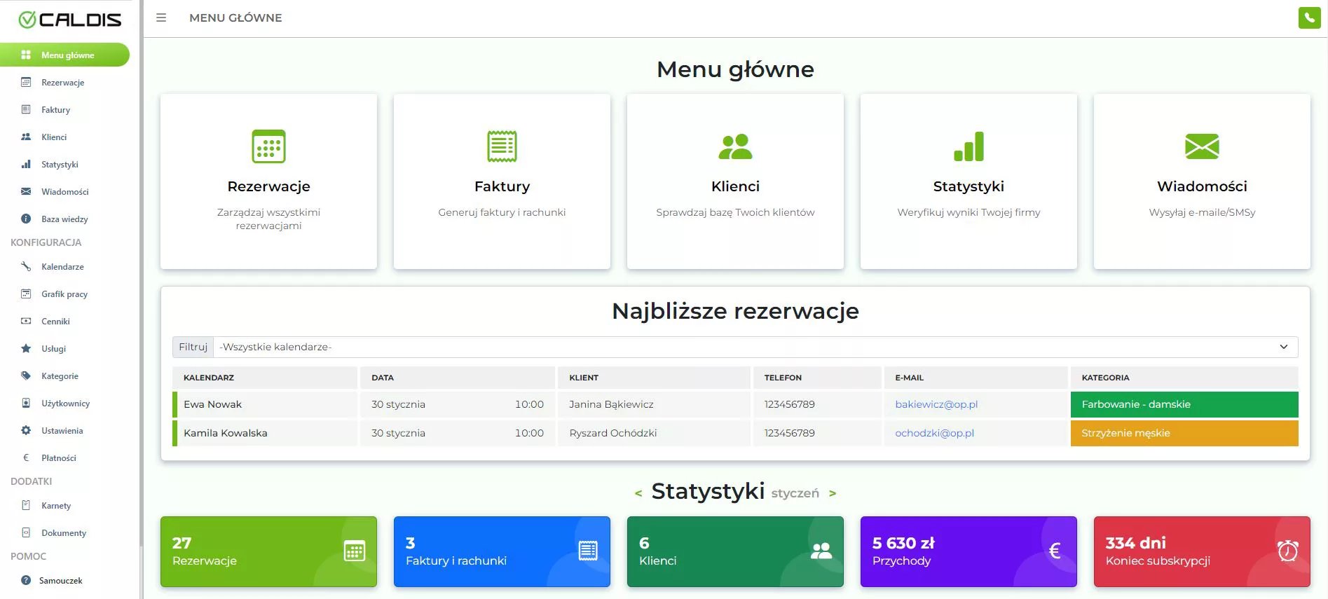 System rezerwacji dla zakładów fryzjerskich